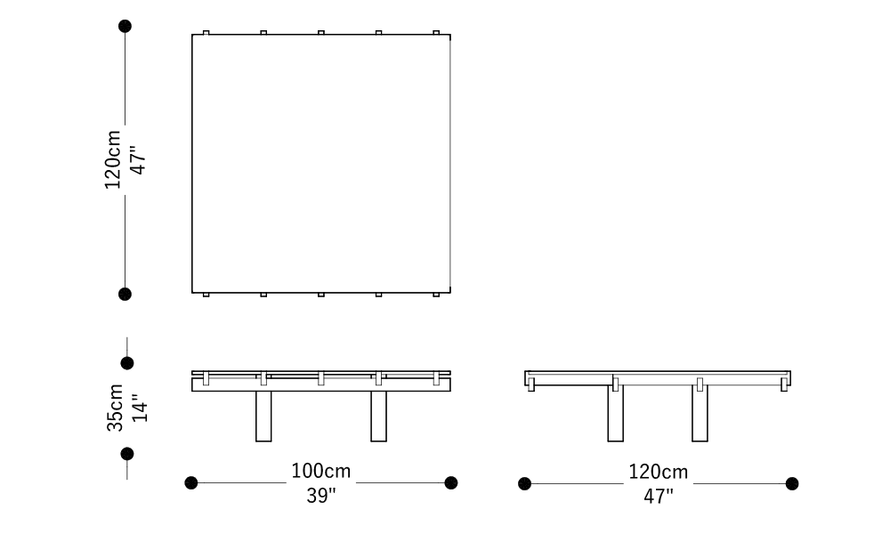 Image of the main dimensions of the product